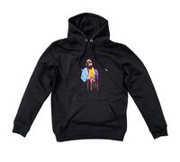 Actual Fact Premium Biggie Coogi Pittura Gocciolante Ricamato Felpa IN Nero