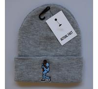 Actual Fact Rapper Hip Hop Kanye West Berretto Inverno Roll-Up Grigio di Lana