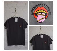 Actual Fact Snitches Get Stitches Carbone Urban Strada Maglietta