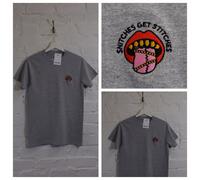 Actual Fact Snitches Get Stitches Grigio Erica Urban Strada Maglietta