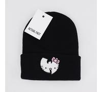 Actual Fact " W " X Hello Kitty Ricamato Hip Hop Roll-Up Nero Berretto