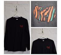 Actual Fact Wu X Midnight Predoni Tribale Quest Nero Manica Lunga T-Shirt