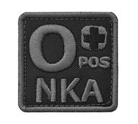 ACU O POS O+ NKA Blood Type Subdued Embroidered Touch Fastener Patch