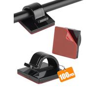 Acual Autoadesivo Clip Cavo, 100 Pezzi Fermacavi Adesivi,Clip per Cavi,Nero | Cable Management, Casa, Ufficio,Scrivania (50 Grandi+50 Piccoli)