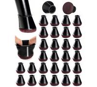 Acual Gommini per Sedie Rotondi 32 Pezzi, Feltrini Sedie Silicone, Piedini per Mobili Nera, Feltrini per Gambe di Mobili Antigraffio e Antirumore, per Cucina, Sala da Pranzo e Ufficio(14×20mm)