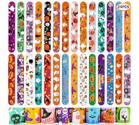 Acuiwer Braccialetti Slap 24 Pezzi Slap Bracelets Schiaffo Halloween Bracciali Gadget Compleanno Bambini Festa Bomboniere Regalo Ragazze Ragazzi