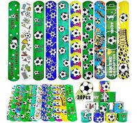 Acuiwer Braccialetti Slap 30 Pezzi calcio Slap Bracelets Schiaffo Bracciali Gadget Compleanno Bambini Festa Bomboniere Regalo Ragazzi