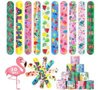 Acuiwer Braccialetti Slap 30 Pezzi Hawaii Slap Bracelets Schiaffo Bracciali Gadget Compleanno Bambini Festa Bomboniere Regalo Ragazze Ragazzi