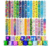 Acuiwer Braccialetti Slap 30 Pezzi Slap Bracelets Schiaffo Colorato Bracciali Gadget Compleanno Bambini Festa Bomboniere Regalo Ragazze Ragazzi