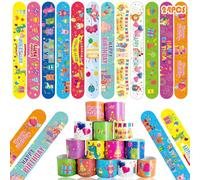 Acuiwer Braccialetti Slap 30 Pezzi Temi di Compleanno Slap Bracelets Schiaffo Bracciali Gadget Compleanno Bambini Festa Bomboniere Regalo Ragazze Ragazzi