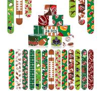 Acuiwer Braccialetti Slap per Bambini Schiaffo Braccialetti Slap 24/30/50 Pezzi Corsa/Dinosauri/Animale/Spazio/Unicorno/Hawaii/Costruzione Veicolo (Rugby-24 pezzi)