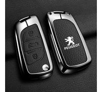 ACUMLS Cover Chiavi Auto, per Peugeot RCZ, Copri Telecomando Chiave Auto con Logo, Custodia Chiave per Auto, Auto Accessori,Black-C
