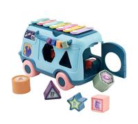Acunny Autobus di apprendimento musicale, Baby Toy Bus - Pianoforte giocattolo musicale interattivo con musica/luce - Educazione precoce Puzzle Story Machine prescolare storie narrativa veicolo per 1