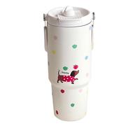 Acunny Bottiglia d'acqua isolata in acciaio inox, bottiglia d'acqua isolata con paglia, bottiglie d'acqua in acciaio inox, tazza termica da 31 oz, deliziosa tazza da viaggio con manico per bevande