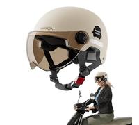 Acunny Casco con Visiera e Parasole per Moto, da Uomo, da Donna, per Scooter, Scooter, Scooter, Scooter, ciclomotore, ciclomotore, ciclomotore, Casco Chopper Vintage, ha superato Il Test di