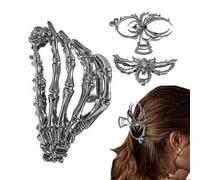 Acunny Fermacapelli per Halloween per Donne | Morsetto Artiglio Horror Metallico | Accessorio Capelli 3 Pezzi Con Scheletro E Per Donne Ragazze Cosplay Autunno Halloween Feste All Aperto Spettacolo