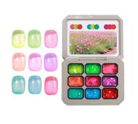 Acunny Gel per unghie | Smalto per unghie in gel con 9 diversi colori per dipingere le unghie - Set di gel festivo naturale per uso in salone, casa, viaggi, donne, amici, famiglia