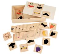 Acunny Giocattoli a forma di piccole forme - Giochi di Wood Shadow Matching - Sviluppo cognitivo attività di pensiero logico, per il riconoscimento della frutta per ragazze e ragazzi