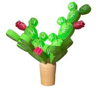 Acunny Gioco di bilancio in legno, Balance Cactus Toy | Con design alfabeto di cactus impilabili | Set da costruire divertenti attività educative, filiali, per ragazze