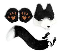 Acunny Kit per costume da lupo finto, accessori per Halloween, costume da animale da donna, per feste, carnevale, Natale, giochi di ruolo e spettacoli sul palco, eventi di lavoro e giochi