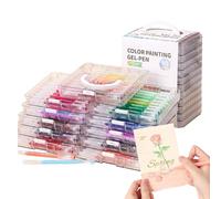 Acunny Pennarelli gel - Doodling | Matite colorate con inchiostro a colori e scatola di immagazzinaggio, grande capacità di scrittura liquida, per bambini, disegnare scarabocchiare, diario artistico