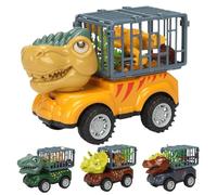 Acunny Set di 4 giocattoli per auto, giocattolo per auto, personaggi Tyrannosaurus Rex, con funzione di movimento, attività di trasporto per bambini dai 3 anni in su