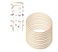Acunny Set di anelli per acchiappasogni, in legno di , ghirlanda di fiori macramè Craft Hoop floreale, set di anelli in per matrimonio