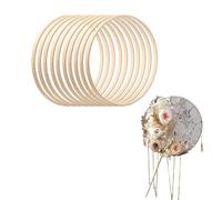 Acunny Set di Anelli per acchiappasogni, in Legno di, Ghirlanda di Fiori macramè Craft Hoop Floreale, Set di Anelli in per Matrimonio