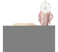 Acunny Set di anelli per acchiappasogni, in legno di , ghirlanda di fiori macramè Craft Hoop floreale, set di anelli in per matrimonio