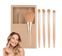 Acunny Set di pennelli da viaggio, dimensioni riso, piccole spazzole per il trucco con cassa e specchio, per la fondazione portatile, correttore per ombretto, applicatore per donne, ragazze