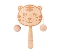 Acunny Sonaglio In Legno Per Bambini | Tamburello Doppia Faccia - Con Impugnatura Facile Per Sviluppo Abilità Motorie Visive Uditive