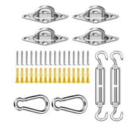 Acunny Sun Shade Ganci e clip, kit hardware Sun Shade, kit triangolare, da sole shade, tenditore ad alte prestazioni, gancio in acciaio inox, accessori fissi per piscina, giardino, giardino