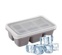 Acunny Vassoio per cubetti di ghiaccio congelatore - 6 quadrati per cubetti di ghiaccio per frigorifero, vassoio di qualità alimentare, facile sformatura blocco Whisky casa, ufficio, festa