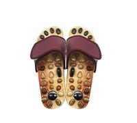 Acupoint - Scarpe da massaggio riflesso, ciottoli estivi con suola magnetica per il massaggio salutare, pantofole da donna (colore: viola, taglia: 40-41)