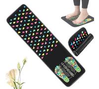 Acupressure Foot Mat, Reflexology Walk Stone Road Massage Pad, Foldable Pressure-Point Foot & Arch Mat for Pain Relief & Circulation, Yoga & Recovery Tool (L)