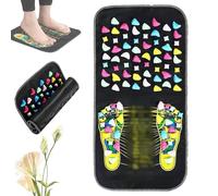 Acupressure Foot Mat, Reflexology Walk Stone Road Massage Pad, Foldable Pressure-Point Foot & Arch Mat for Pain Relief & Circulation, Yoga & Recovery Tool (M)