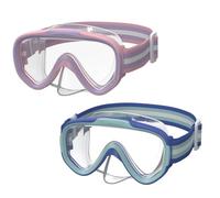 ACURE Occhialini da nuoto per bambini e bambine dai 3 ai 14 anni, anti-appannamento, set con copertura per il naso e cinturino in tessuto, maschera subacquea per bambini in piscina per ragazzi (rosa e