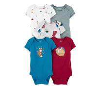 Acuryx Body a Maniche Corte Unisex Bambino Pacco da 5 Pezzi Pagliaccetti Neonato Estivi Tutine di Cotone #60 3-6 Mesi