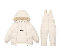 Acuryx Tuta da Neve Invernale da Bambini 2 Pezzi Capppotto Piumino con Cappuccio e Saloppette da Sci Antivento Impermeabile