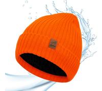 ACUSHLA Berretto invernale impermeabile antivento - foderato in pile spesso lavorato a maglia, cappello invernale per uomini e donne caldo berretto da orologio per la stagione fredda, Arancione