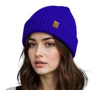 ACUSHLA - Berretto invernale impermeabile e antivento con risvolto, morbido e caldo in lana con fodera in pile, regalo per uomo/donna/lei/lui, Klein Blue., Taglia unica