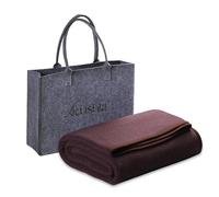ACUSHLA Coperta da campeggio in 80% lana merino, morbida e calda, spessa, per letto, divano, campeggio, viaggi, auto, per dormire, patio, veranda, 150 x 200 cm, marrone