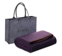 ACUSHLA Coperta da campeggio in 80% lana merino, morbida e calda, spessa, per letto, divano, campeggio, viaggi, auto, per dormire, patio, veranda, 150 x 200 cm, viola