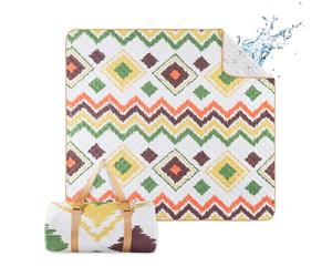 ACUSHLA Coperta da spiaggia e da picnic, 200 x 200 cm, impermeabile e lavabile, con tracolla per il trasporto, perfetta per spiaggia, campeggio e picnic, coperta da campeggio (verde bohémien)