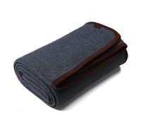 ACUSHLA Coperta in Lana Merino - 3,5 Libbre Calda, Spessa, Lavabile, Grande 63" X 79" Coperta per Esterno, Campeggio, Divano, Letto, Viaggio - Coperta in Lana Super Morbida - Twill Grigio