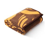 ACUSHLA - Coperta in lana merino al 58%, grande e super morbida, utilizzabile come copriletto, coperta da divano e plaid invernale all'uncinetto (160 x 200 cm, marrone foresta pluviale)