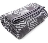ACUSHLA Coperta in lana merino calda, coperta per divano, plaid, grande ideale per campeggio all'aperto, per tutte le stagioni (160 x 220 cm), grigio Houndstooth