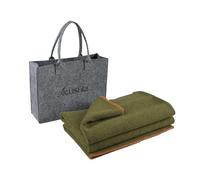 ACUSHLA Coperta in lana merino lana merino 160 x 200 cm - Morbida coperta in 80% lana di pecora merino - Coperta grande e soffice Coperta in lana perfetta come coperta per divano Oliva