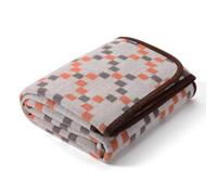 ACUSHLA Coperta in lana merino, morbida, calda, lavabile, per letto, divano, auto, picnic, viaggi, per tutte le stagioni, (160 x 200 cm, a quadri, grigio)