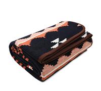 ACUSHLA Coperta in misto lana merino, morbida, calda, spessa, lavabile, per letto, divano, campeggio, viaggi, auto, per tutte le condizioni atmosferiche, blu marocco, 160 x 129,5 cm